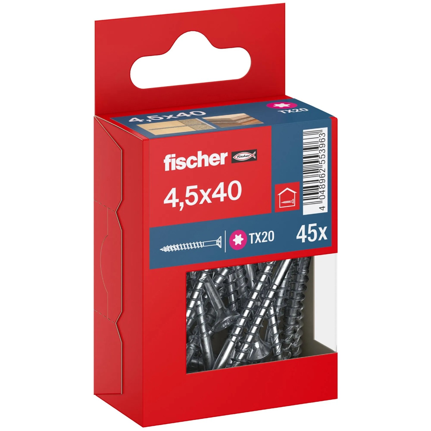 Fischer Schraube PowerFast II Senkkopf TX Teilgewinde Ø 4,5 x 40 mm 45 Stk