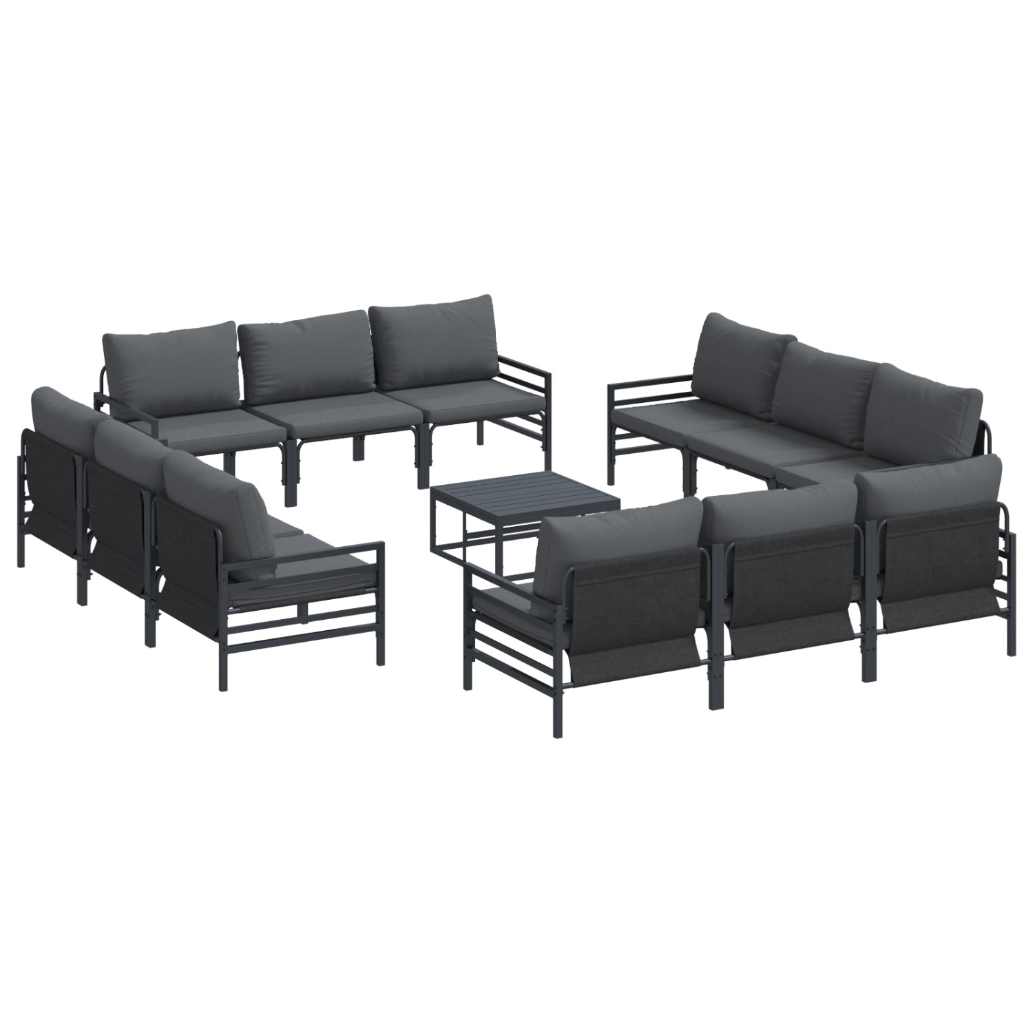 vidaXL Garten-Sofa-Set 13-Tlg Anthrazit Stahl 3378973 günstig online kaufen