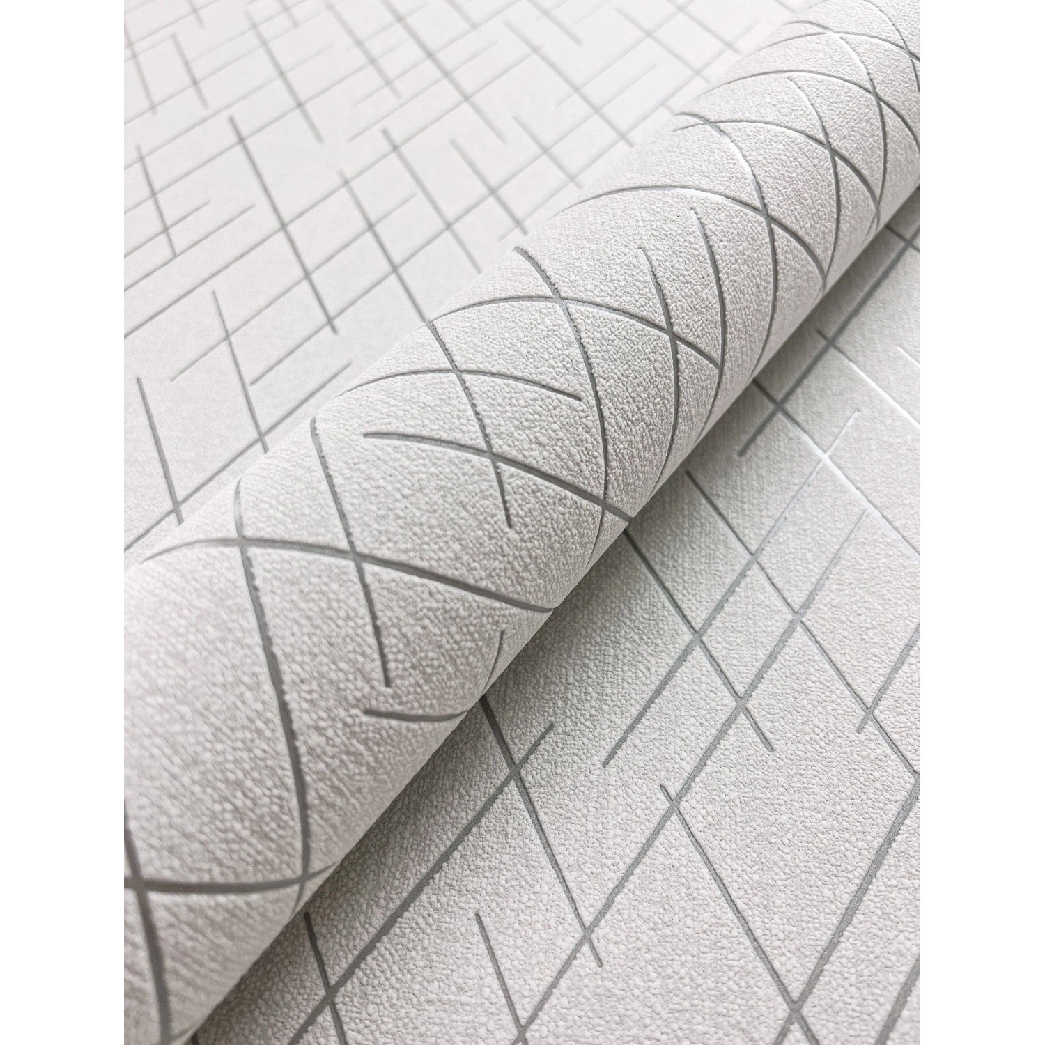 Newroom Vliestapete Saira Silver Linien Modern FSC®