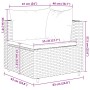 vidaXL Garten-Lounge-Set, 6-teilig, grau, Poly Rattan, mit Kissen. Detailaufnahme der Maße.