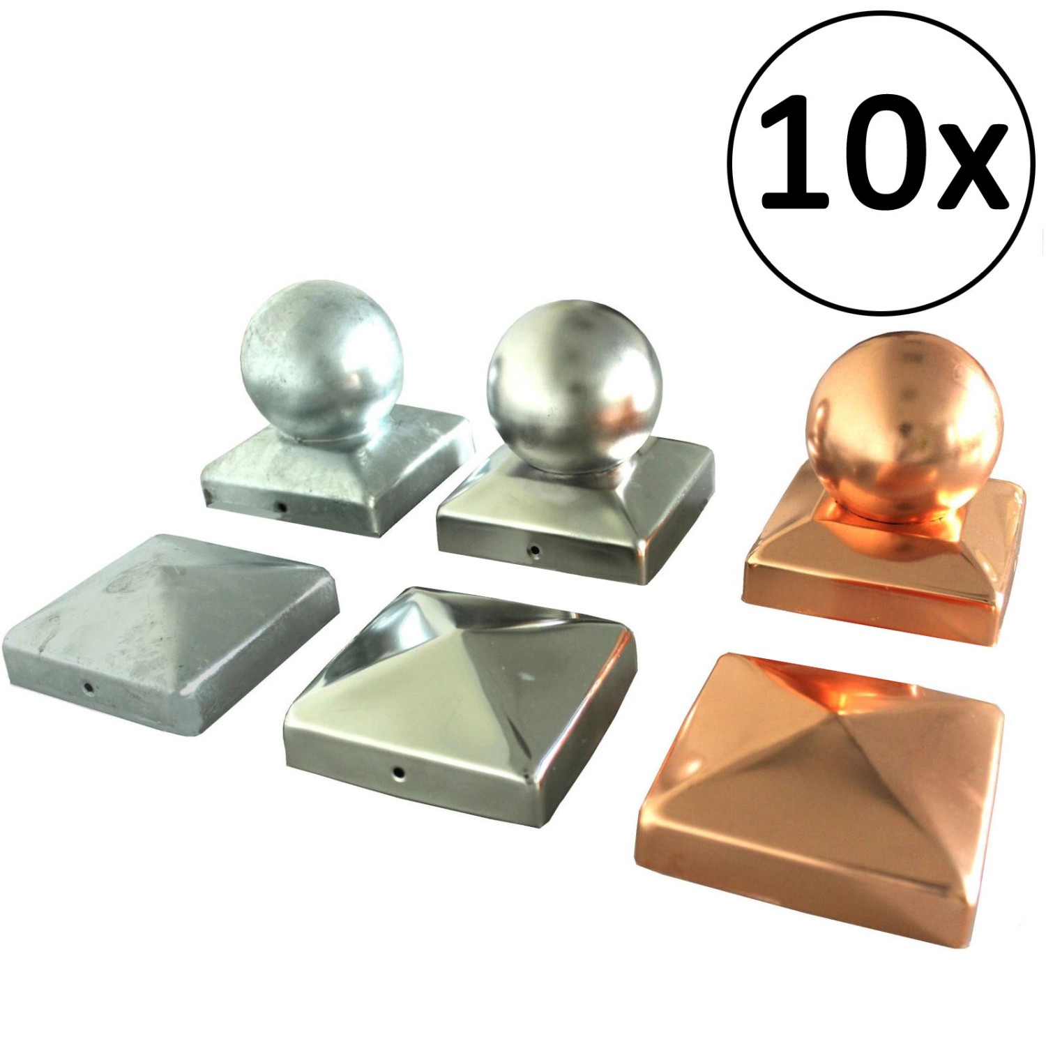 Holmwerk 10x Pfostenkappe Kupfer 91 mm Pyramide 9 x 9 cm günstig online kaufen