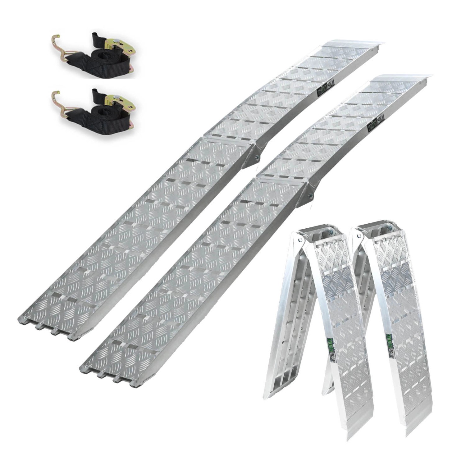 TRUTZHOLM 2x Auffahrrampe Klappbar 226 cm Traglast 1360 kg Grau