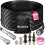 Tectake Rohrreinigungsschlauch Set, 8-teilig mit Düsen und Adaptern.