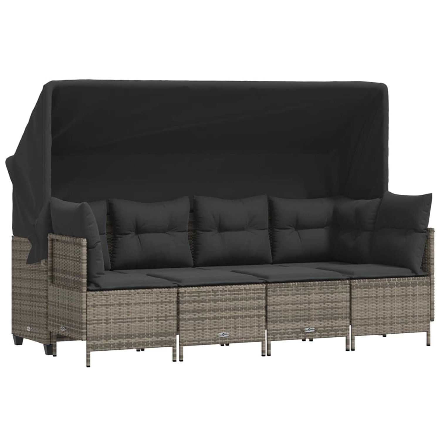 vidaXL 5-tlg Garten-Sofagarnitur mit Kissen Grau Poly Rattan Modell 103 günstig online kaufen