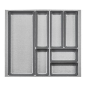 SOTECH ORGA-BOX-2 Besteckeinsatz Tiefe 462 mm Höhe 50,5 mm Für Nobilia Küchen Canvas Struktur Silbergrau Breite 509 mm