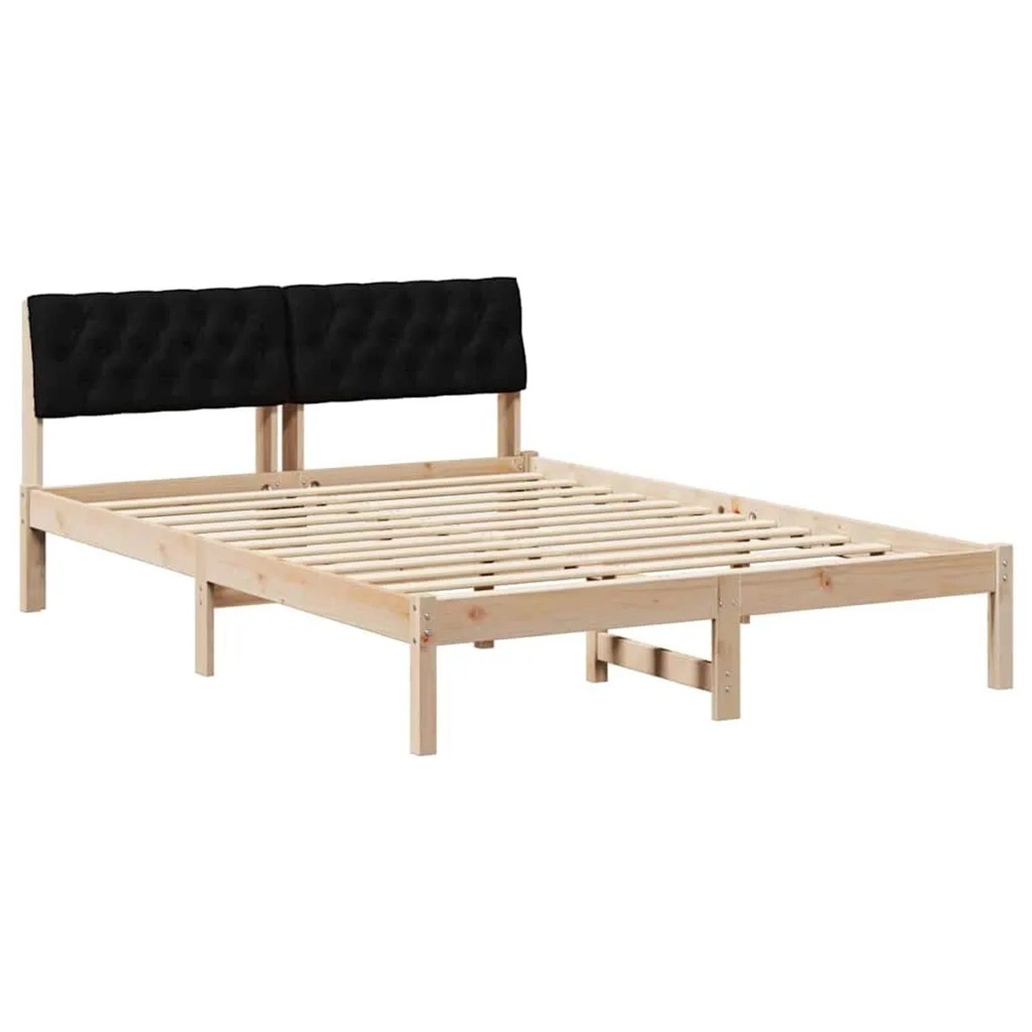 vidaXL Bettgestell Braun und Schwarz 160 x 200 cm Massivholz Kiefer 878596 günstig online kaufen