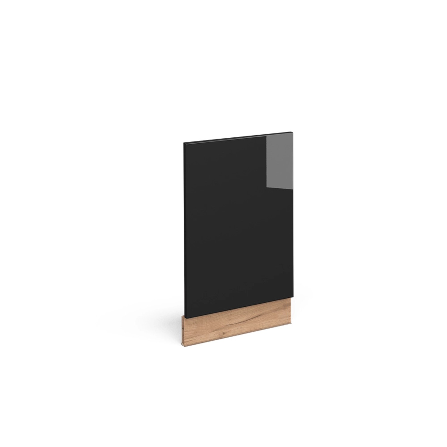 Vicco Frontblende Fame-Line Schwarz-Eiche Hochglanz/Goldkraft Eiche 45 cm ohne Arbeitsplatte
