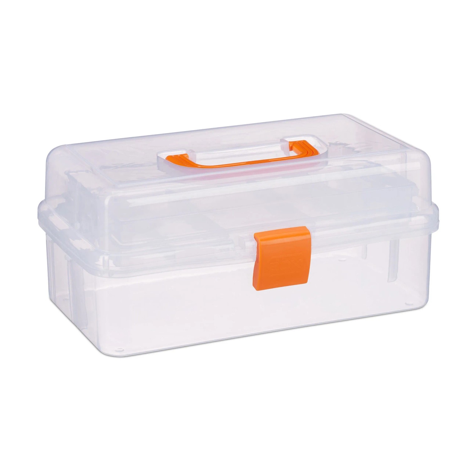 Relaxdays Aufbewahrungsbox Kunststoff Orange 9 Fächer 14 x 33 x 19,5 cm 0,6 kg