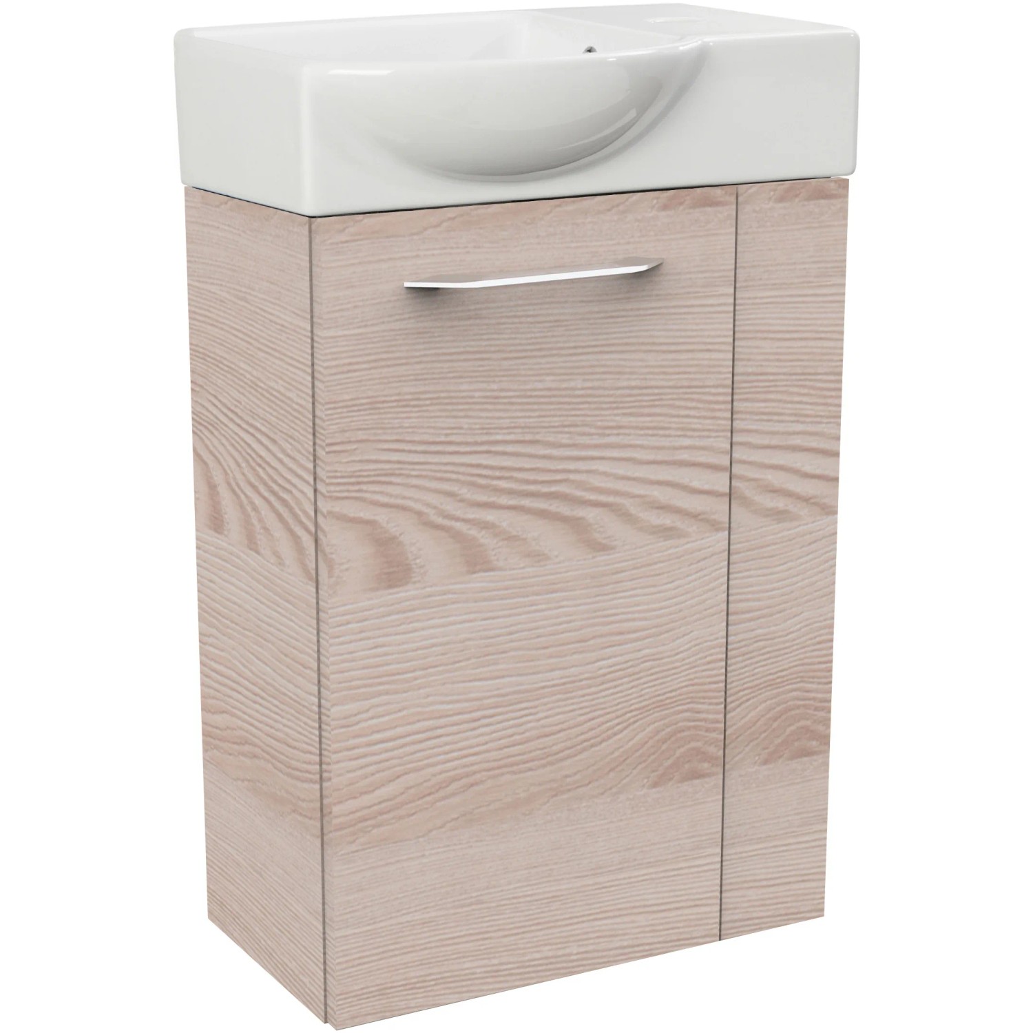 Fackelmann Waschbeckenunterschrank SBC Alaska Esche, 44 cm breit, mit Waschbecken.