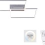 Moderne, stahlfarbene Just Light Deckenleuchte Iven mit Fernbedienung zur Dimmung und Farbtemperatursteuerung.