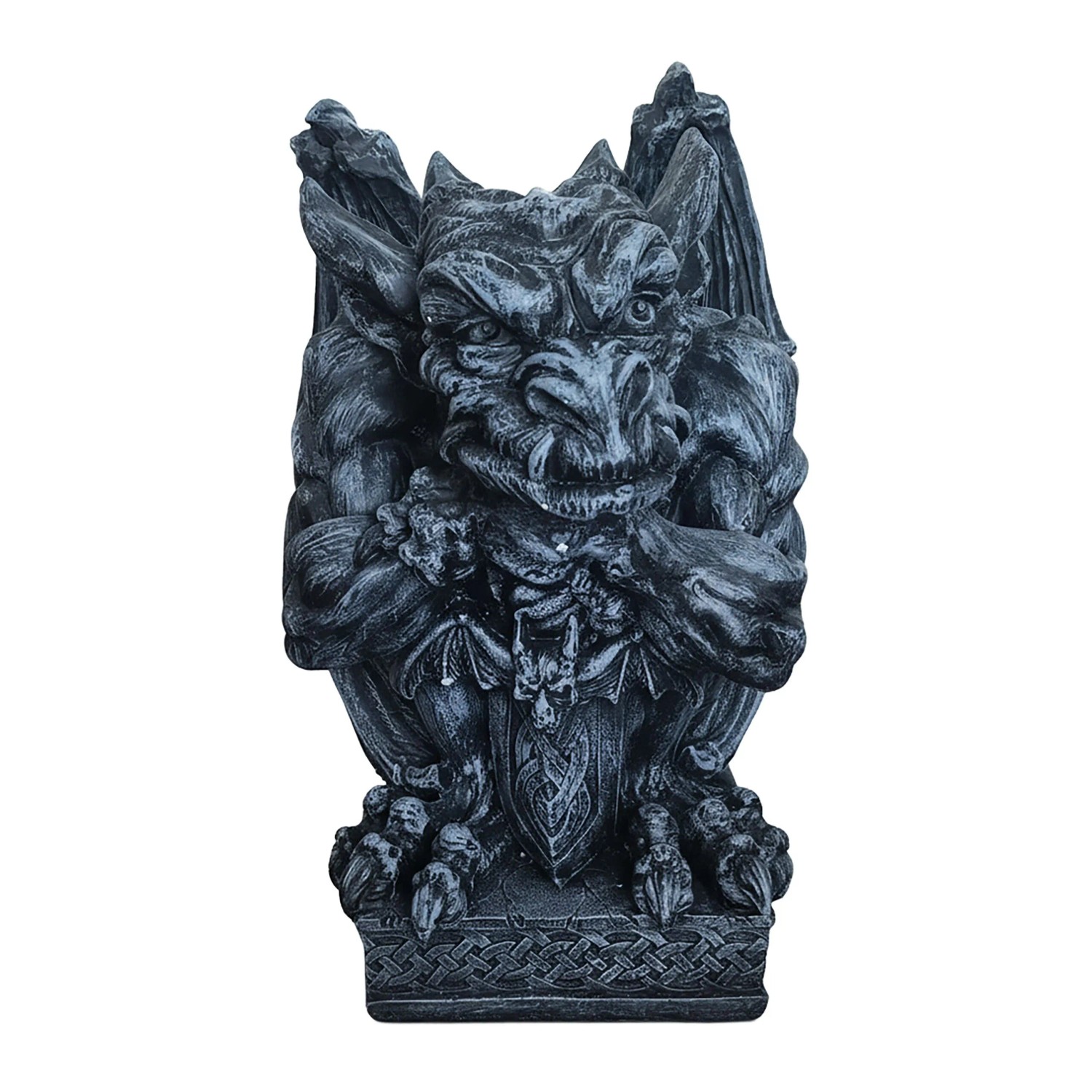Relaxdays Gargoyle Figur Polyresin Grau Wetterfest Frostfest 42 cm x 28 cm x 28 cm 1,6 kg