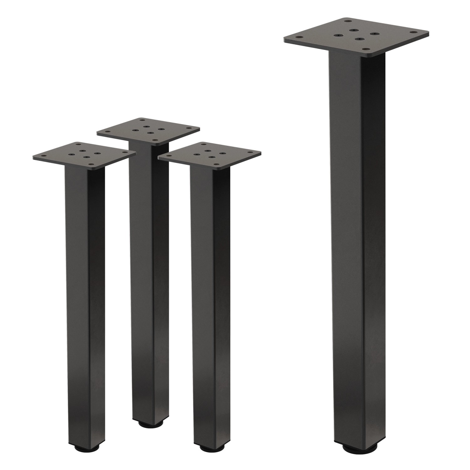 ML-Design Tischbeine 4Er Set I-Design H42 cm Dunkelgrau Stahl 4x4 cm
