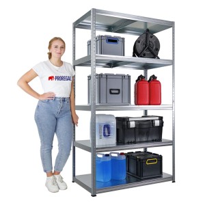 PROREGAL Schwerlastregal Steel Eagle HxBxT 180x100x60cm Fachlast 130kg Verzinkt