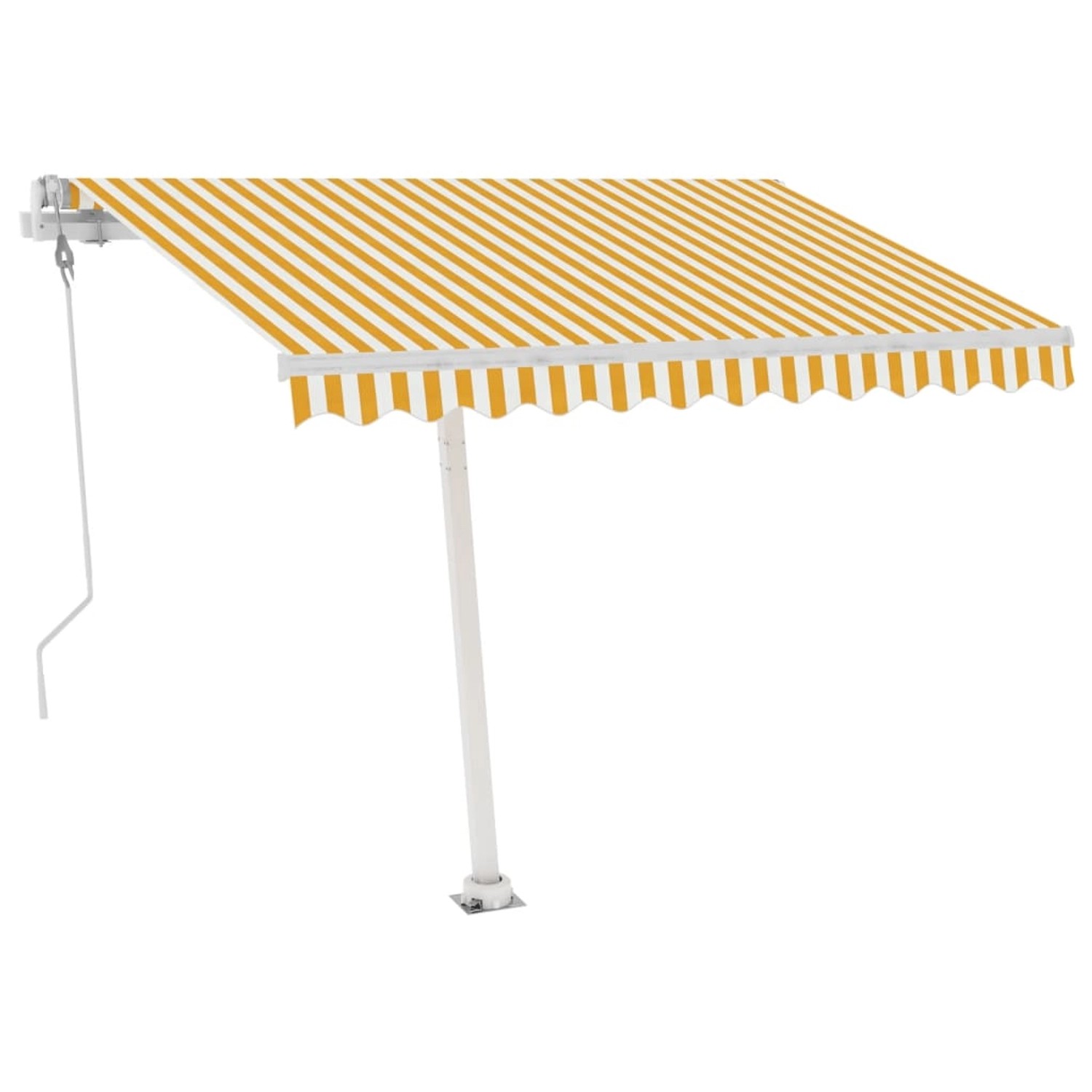 furnicato Standmarkise Automatisch 350x250 cm Gelb/Weiß günstig online kaufen