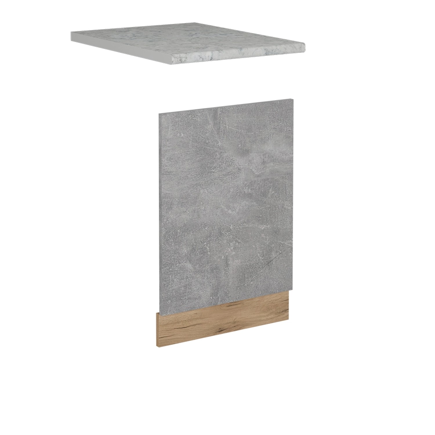 Vicco Frontblende R-Line Geschirrspüler Fronttür Beton 45 cm AP Marmor