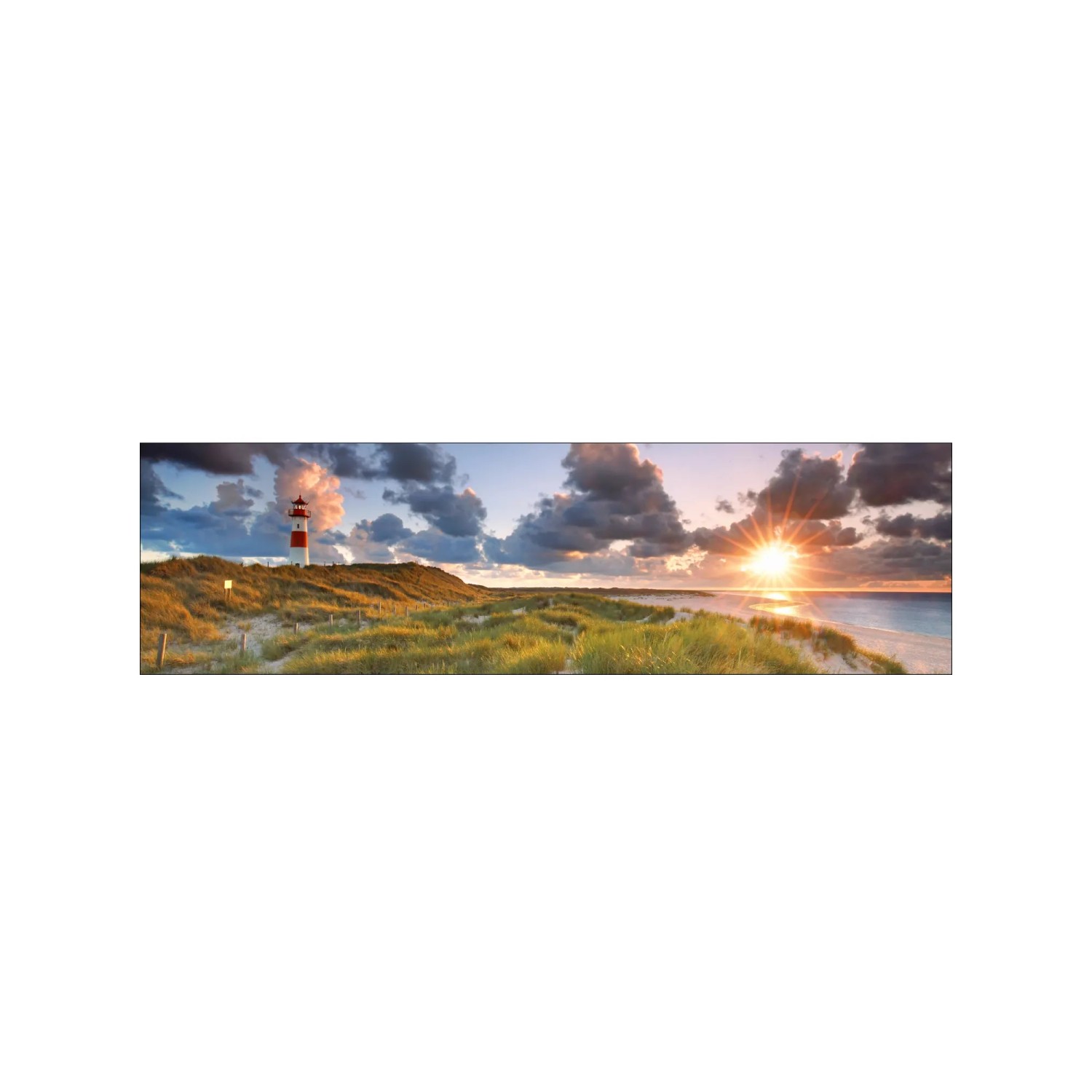 MySpotti Küchenrückwand Profix Cucina Leuchtturmpanorama 210 x 60 cm Abendsonne
