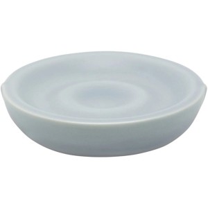 Graue Spirella Elements Seifenschale Sense aus Keramik und Metall.