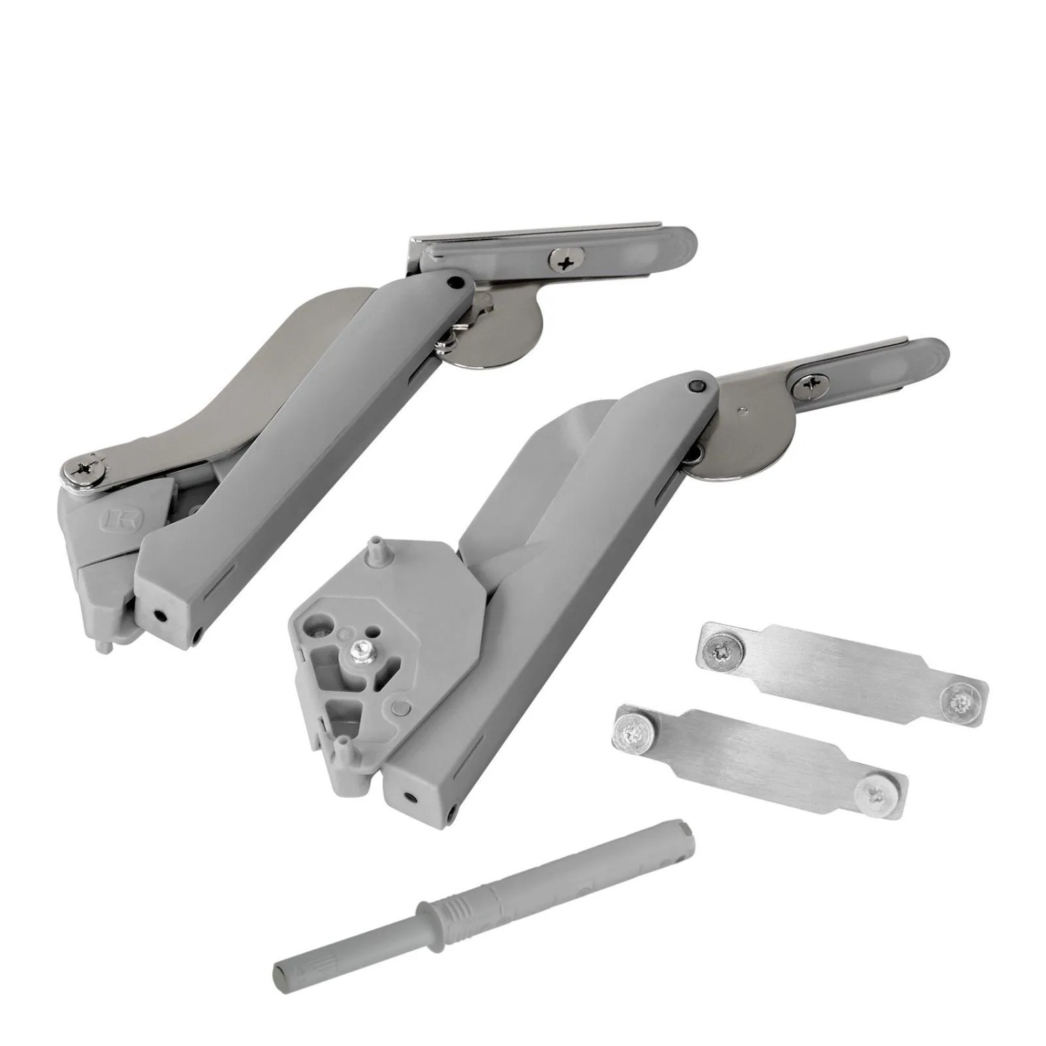 Kesseböhmer FREEspace Klappenbeschlag Typ E Silbergrau für 3,2 Bis 13,4 kg Klappengewicht mit Push to Open