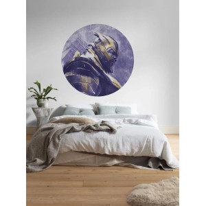 Runde, lila Thanos Wandtattoo-Tapete (Ø 128cm) von Sanders & Sanders im Kinderzimmer.