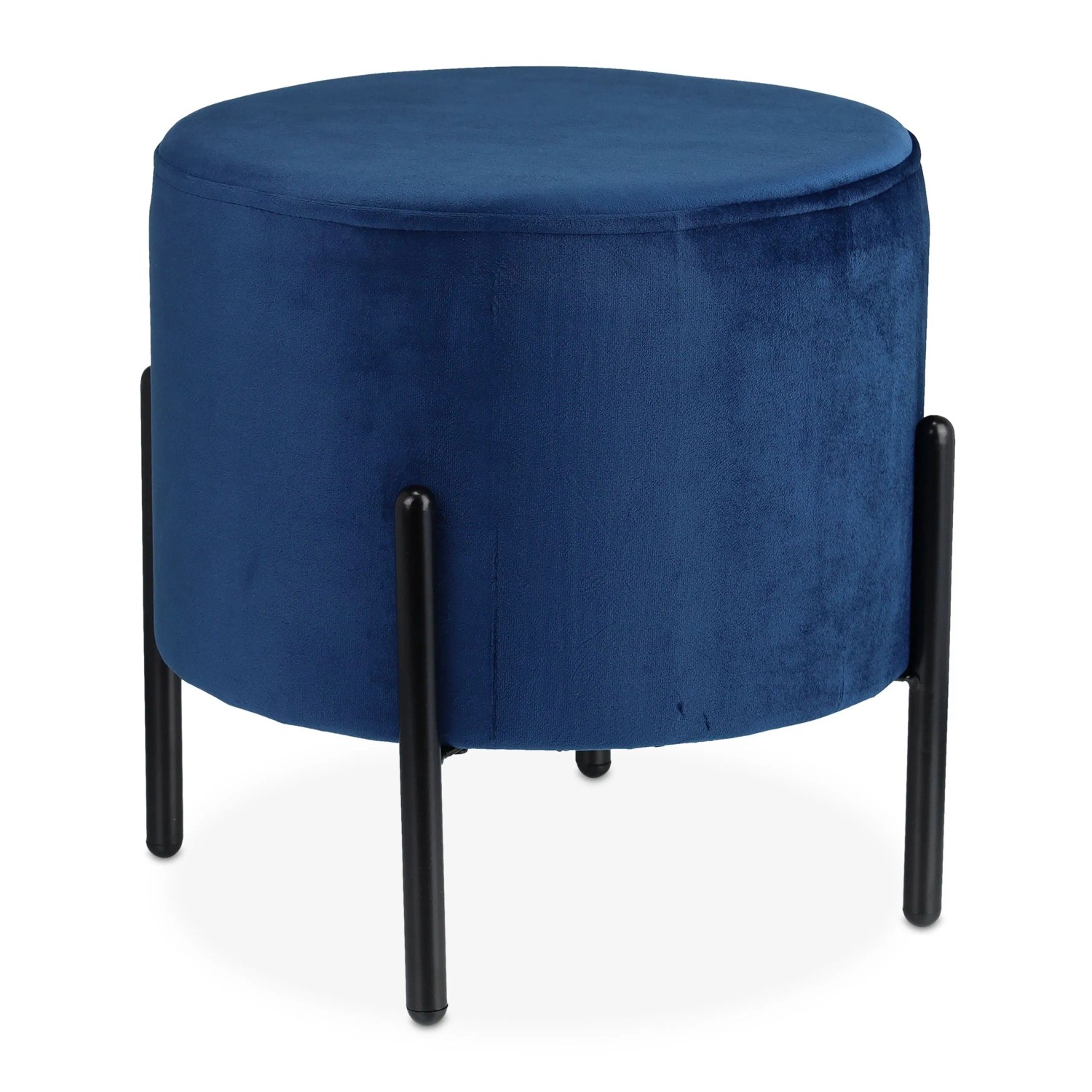 Relaxdays Samthocker Samt Metall Blau 38,5 cm x 40,5 cm 3,2 kg