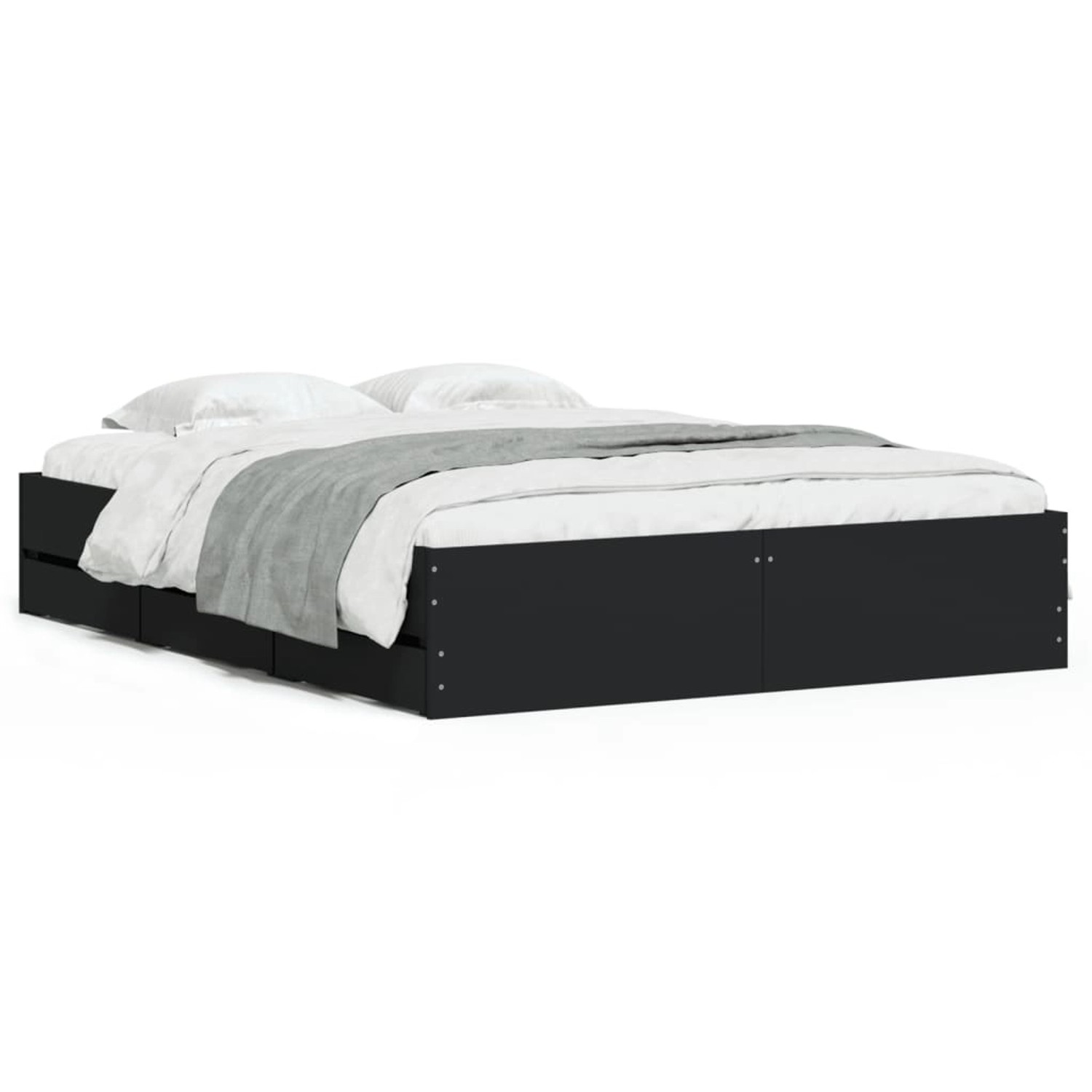 vidaXL Bettgestell mit Schubladen Schwarz 150x200 cm Holzwerkstoff 3207267 günstig online kaufen