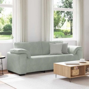 vidaXL 3-Sitzer-Sofa Hellgrau 178 cm Samt 4105277