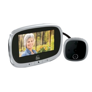 Digitaler Türspion Basi TS 810 in Silber mit LCD-Display und Kamera für die Haustür.