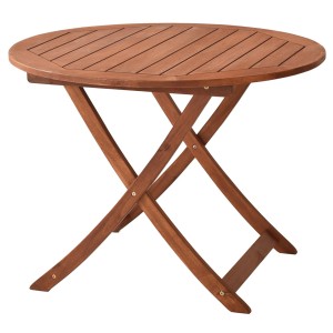 Merxx Klapptisch Borkum, runder Gartentisch aus Eukalyptusholz, 100x74 cm.