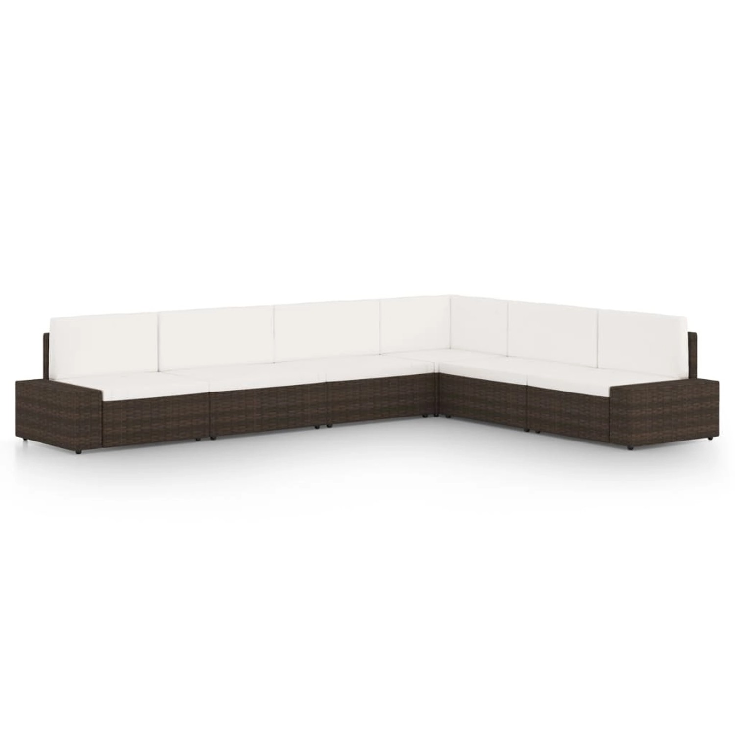 vidaXL 6-Tlg Garten-Lounge-Set mit Kissen Braun Poly Rattan 3067158