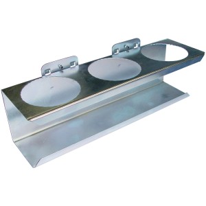 Güde Runddosenhalter 3-fach, silberner Werkzeughalter für Lochwandsysteme.