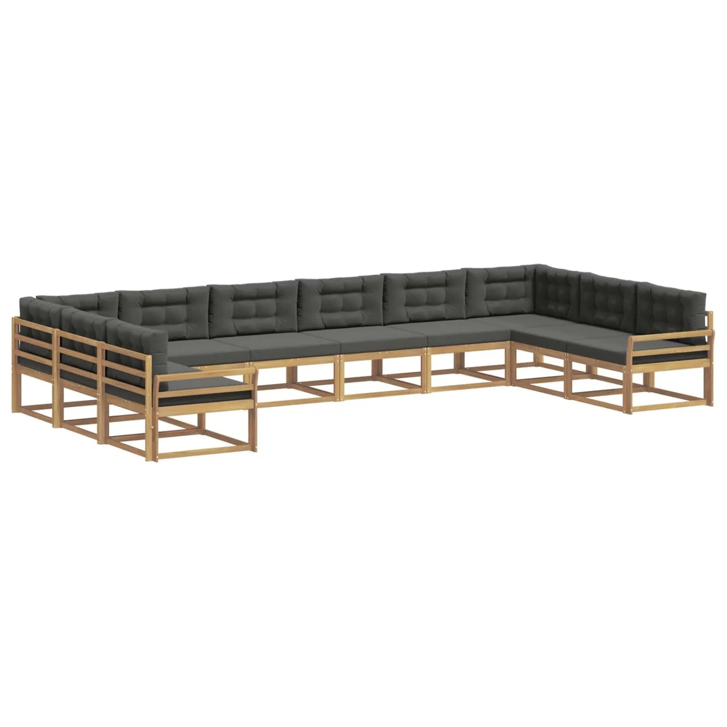 vidaXL Outdoor-Sofagarnitur mit Kissen 10-Tlg Weiß und Anthrazit 3387106