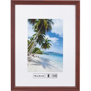 Holzbilderrahmen Mahagoni, gerillt, 18x24 cm. Dekorativer Rahmen für Fotos und Bilder.