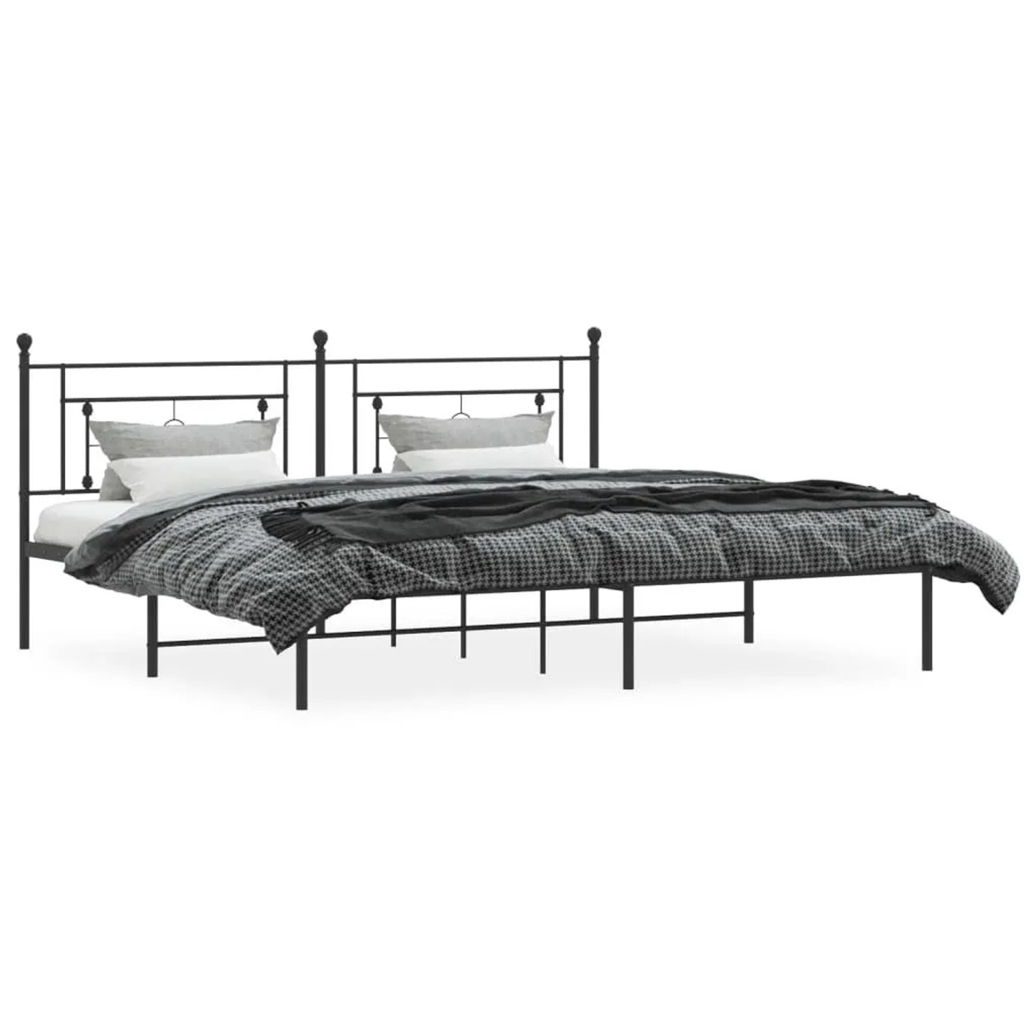 vidaXL Bettgestell mit Kopfteil Metall Schwarz 200x200 cm 374346 günstig online kaufen