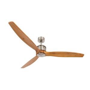 Lucci Air Deckenventilator Airfusion Akmani Chrom/Teak, 152cm. Energiesparender Ventilator mit Fernbedienung.