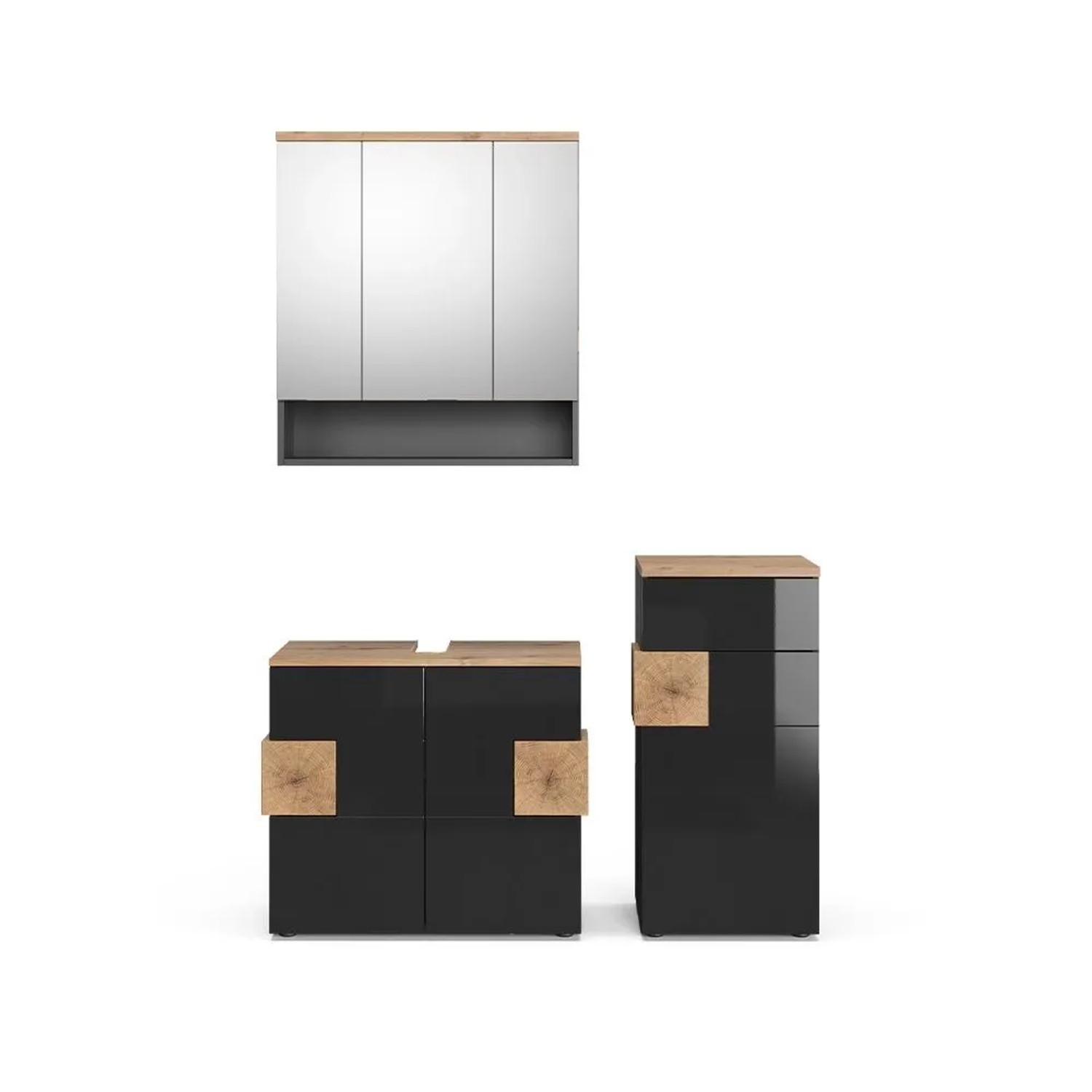 Vicco Badmöbel-Set Eden Anthrazit 75 x 64 3-teilig