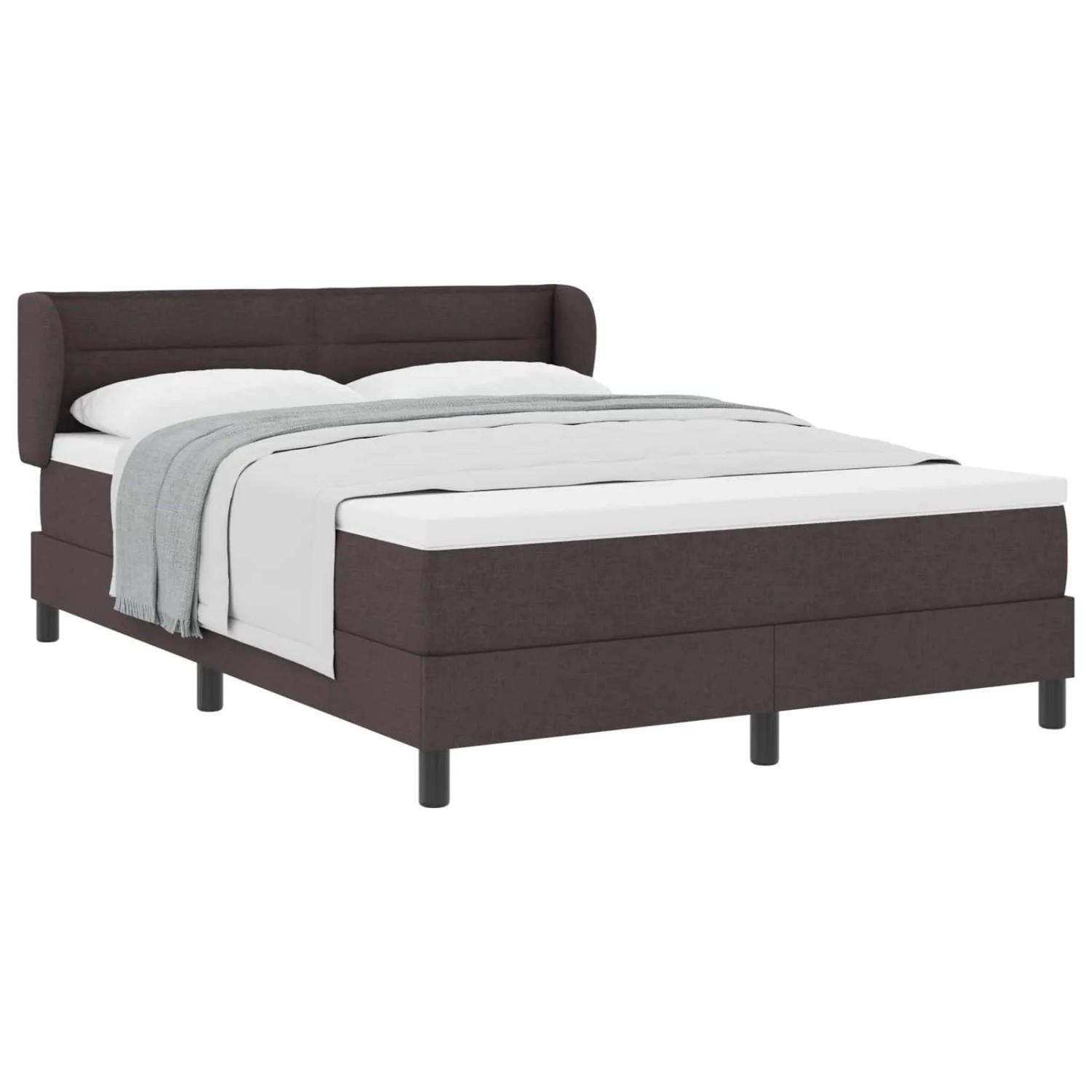 vidaXL Boxspringbett mit Matratze Dunkelbraun 160 x 200 cm Stoff 3339971