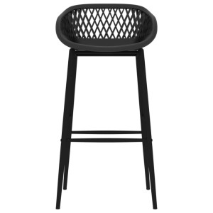 Schwarzer vidaXL Barhocker (4er Set) mit Netzmuster-Rückenlehne und Metallbeinen.