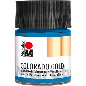 Marabu Metallic-Effektfarbe Colorado Gold, 50ml, Metallic-Petrol. Künstlerfarbe für saugende Untergründe.