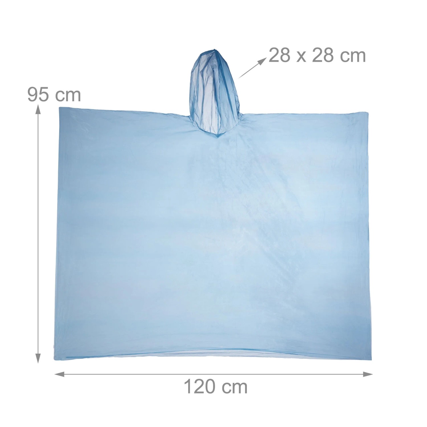 Relaxdays Regenponcho 15er Set PE Bunt Einweg 95 cm x 120 cm_4