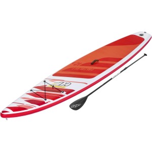 Bestway Hydro-Force SUP Fast Touring Board-Set mit Paddel, rot-weiß, ideal für Touren.