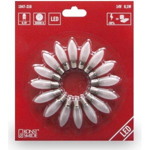 Konstsmide LED-Birnen E10, 16er-Pack, warmweiß, für Innen-Lichterketten.