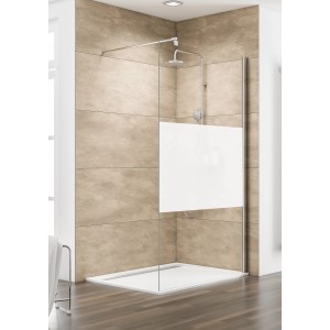 Schulte Walk In Duschkabine MasterClass mit Dekor Dezent, 140x200 cm, Chromoptik.