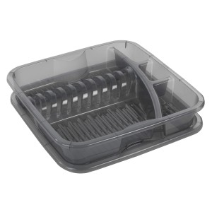 Rotho Küchen-Geschirrabtropfer Geometric Transparent/Grau