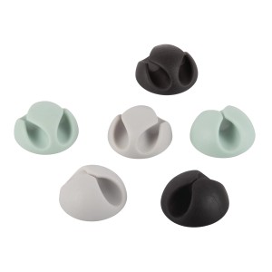 Fix-o-moll Kabelfixierer, mehrfarbig, Ø 28mm, 6 Stück. Kabelhalter für Ordnung im Haushalt.