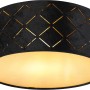 Schwarze Globo Deckenleuchte Sunna mit Dekorstanzungen, 260x100 mm. Moderne Deckenlampe für Innenräume.