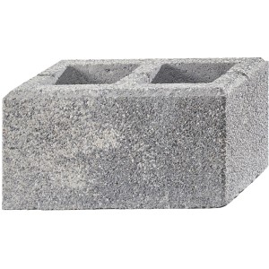 Gomera Gartenmauer Normalstein, grau-alpin, 40x20x20 cm. Mauerstein mit Natursteinkörnung und wassergestrahlter Oberfläche.