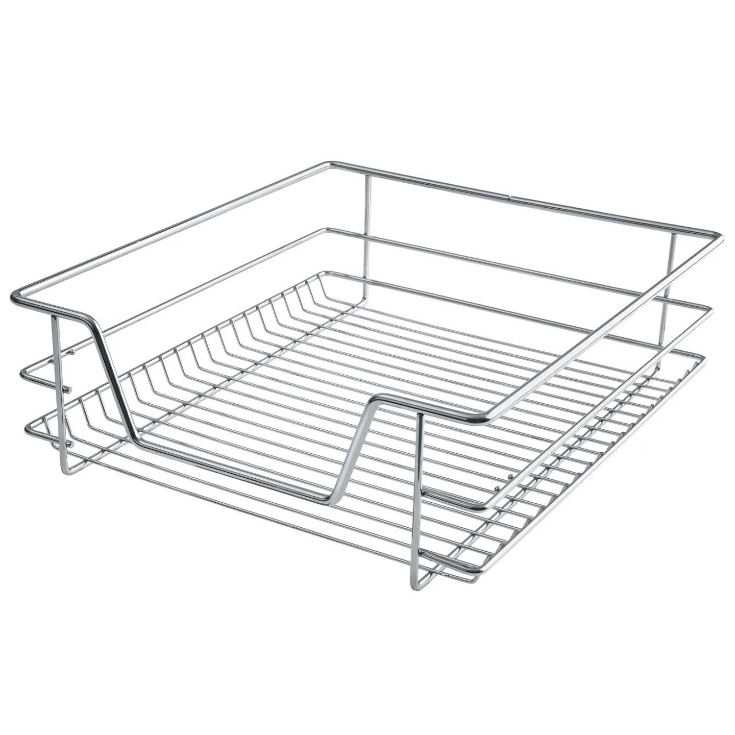 Tectake Teleskopschublade  Verchromt Leichtgängig  Mit Vollauszug  44 x 47 x 14 cm Grau