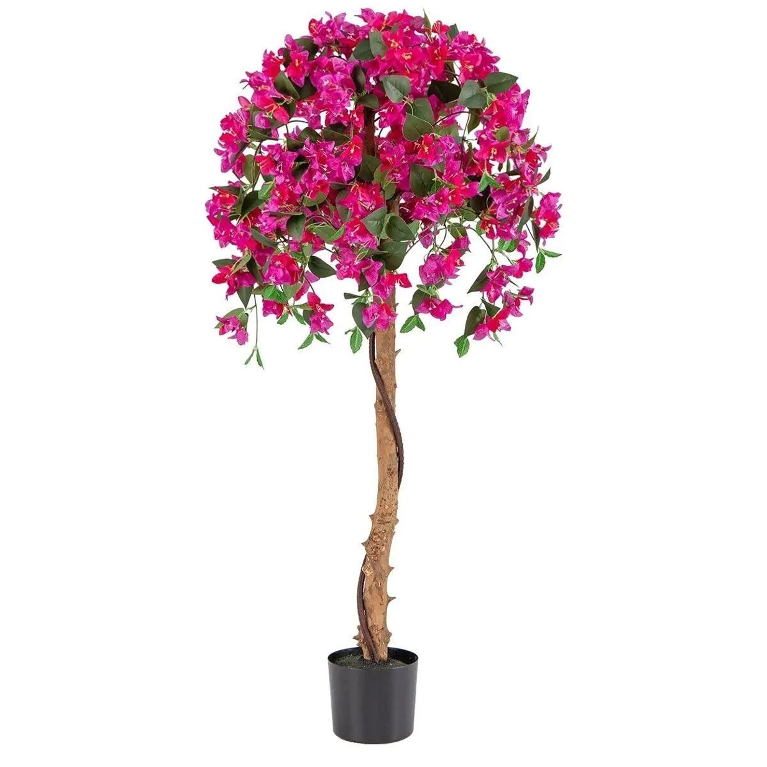 Costway Kunstbaum mit Blüten für Zuhause Dekopflanze Rosa 135 cm günstig online kaufen