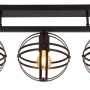 Schwarze Globo Deckenleuchte Tamara, 3-flammig, mit runden Metallschirmen im modernen Design.