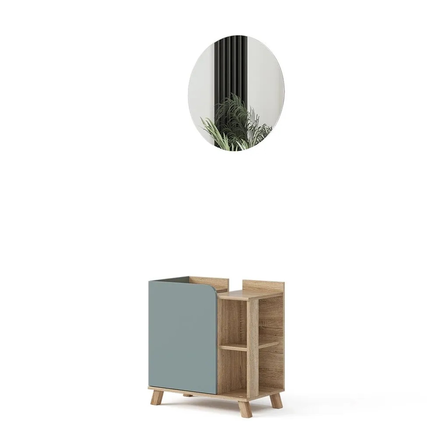 Vicco Badmöbel-Set Karen Sonoma/Blau 60 x 65 2-teilig